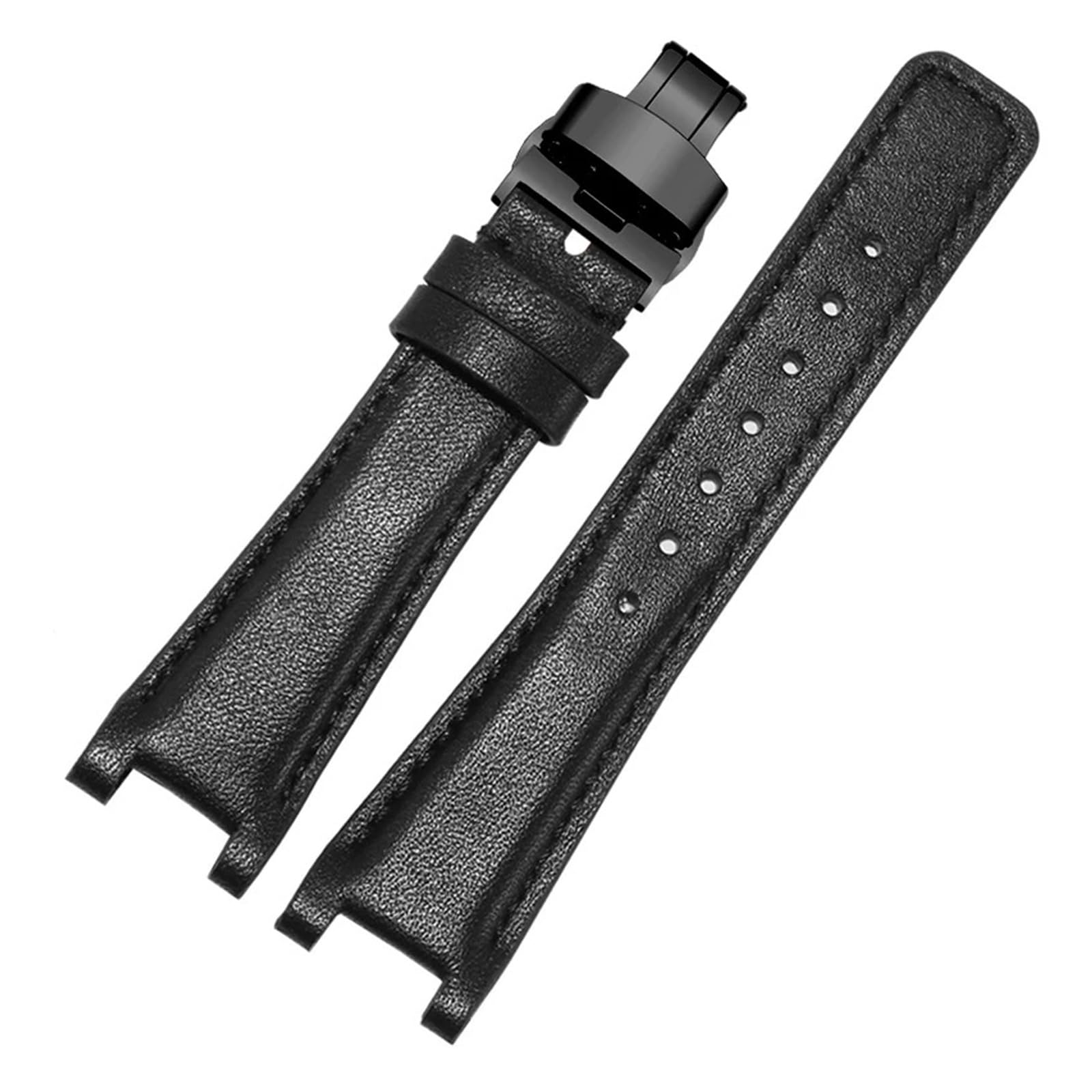 Bracelet en cuir véritable noir pour séries YA1332 YA1333