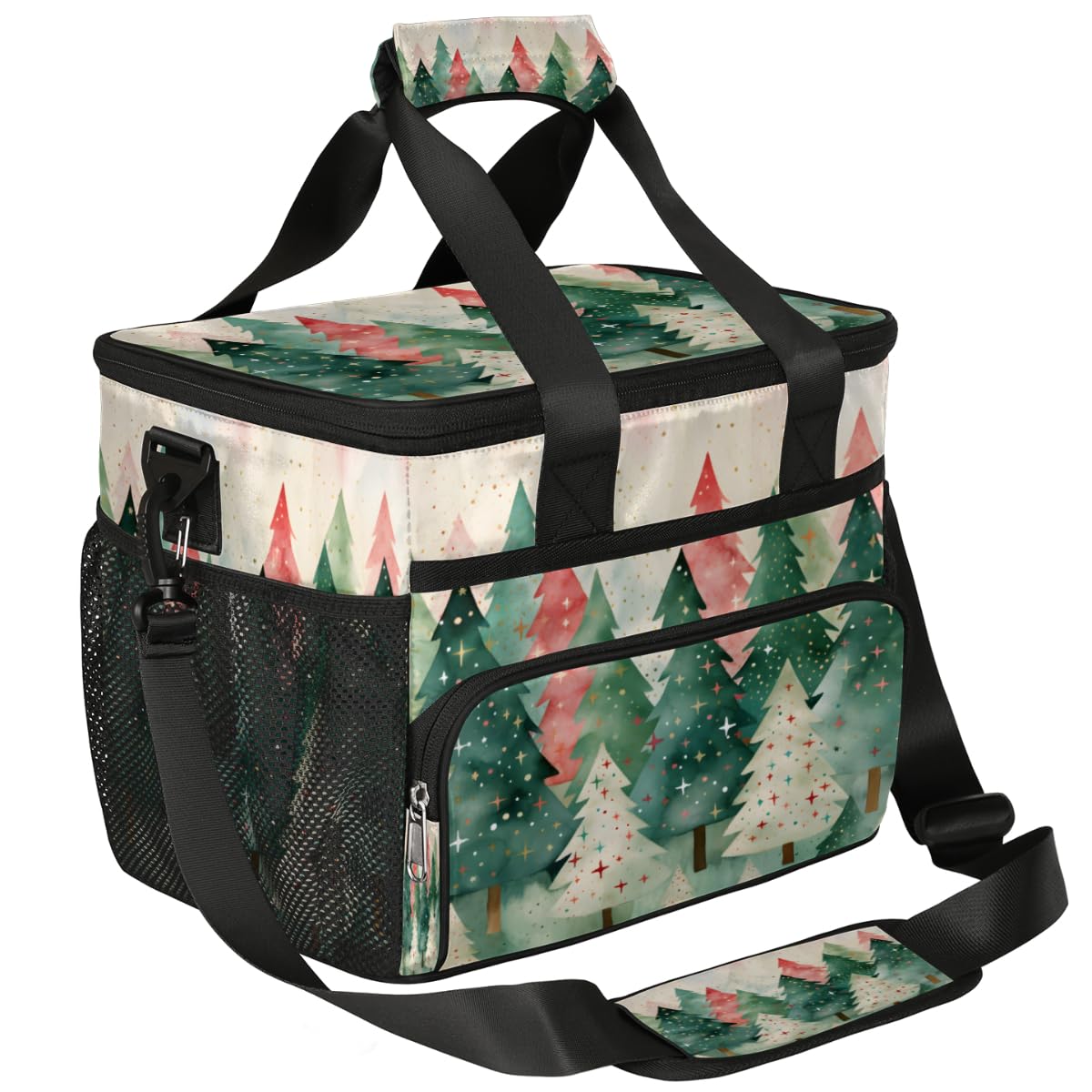 Insulated Picnic Backpack Lunch Box for Women Men Picnic Basket Tote Lunch Bag Picnic Bag Portable Lunch Bags for Picnic, Beach, Work, Trip,Office, Camp Winter Christmas Tree