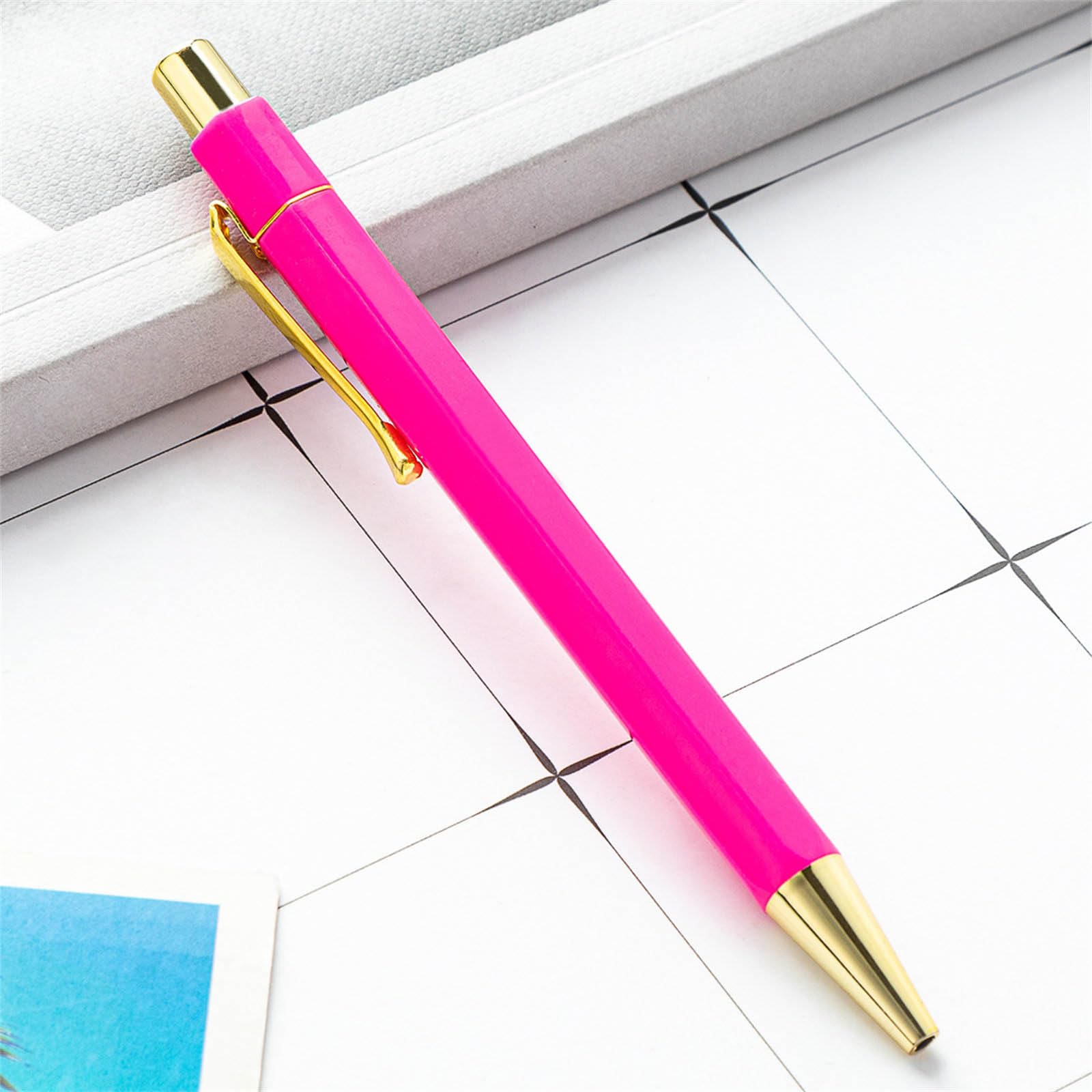 Lot De 6 Stylos à Bille Rétractables En Métal - Pointe 1.0 Mm - Encre Noire - Pour Bureau, école, écriture Fluide