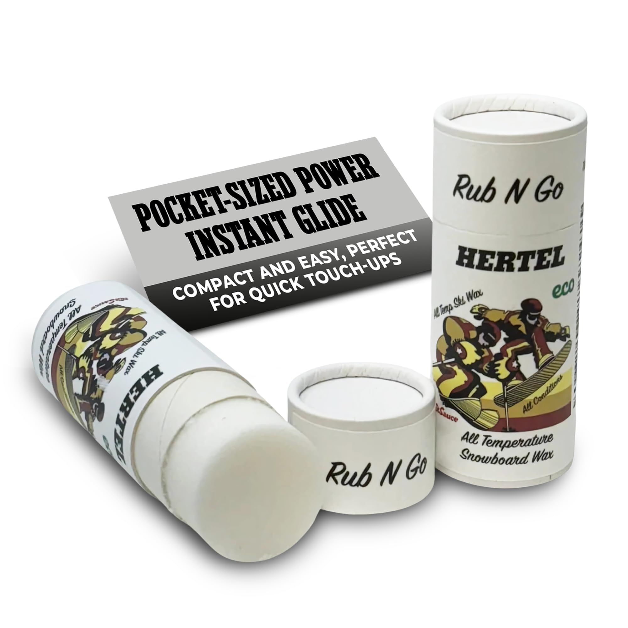 Rub N Go - Cera para esquí y snowboard para todas las temperaturas, fácil de aplicar, larga duración, para todas las condiciones climáticas (70 g)