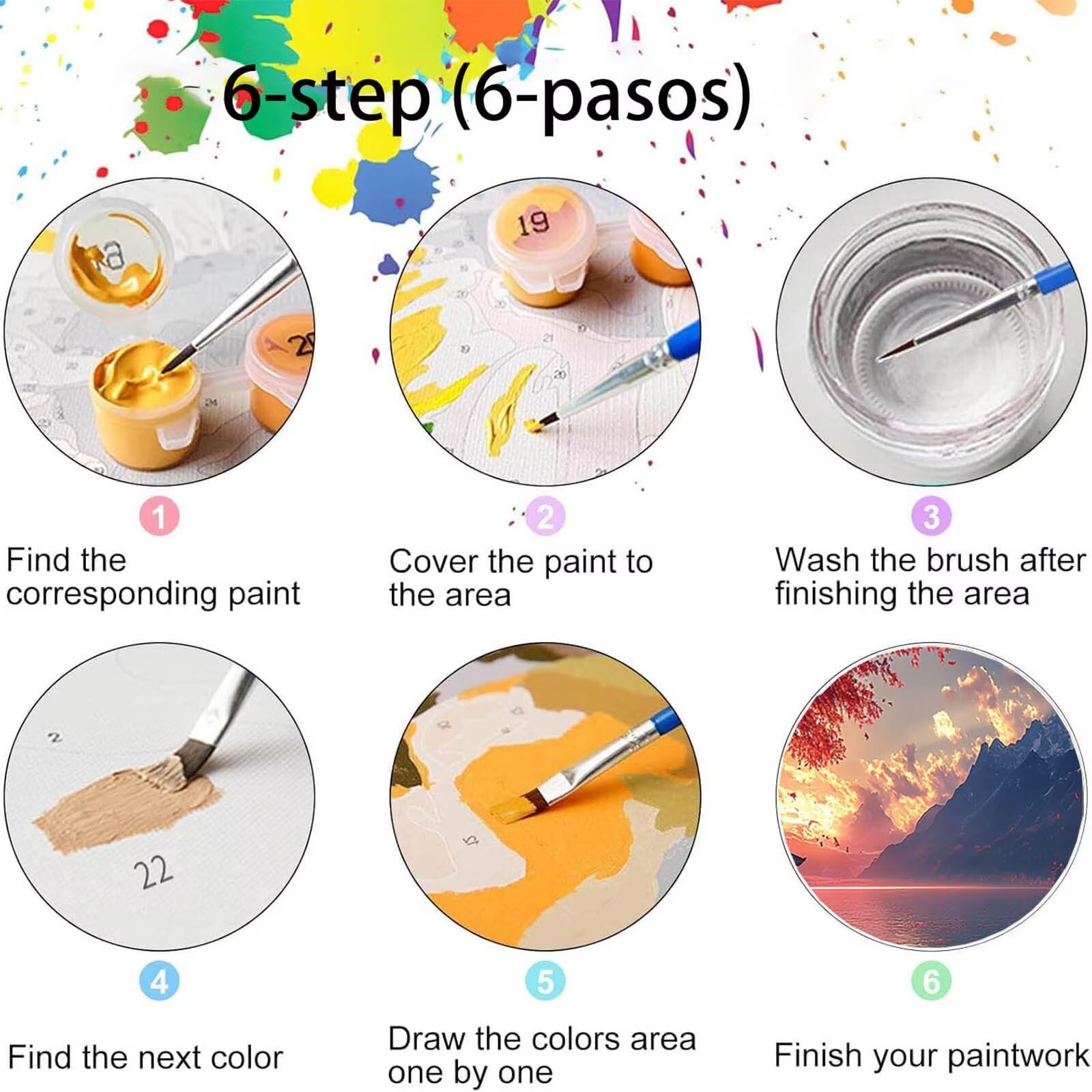 DIY Malen nach Zahlen Erwachsene See Malen nach Zahlen ab 7 jahre Mädchen Berg Kreativ set für Erwachsene mit Leinwand Acrylfarben set und Pinsel, Bastelset zum Bemalen für Wanddeko 80X160cm 7w-U-T