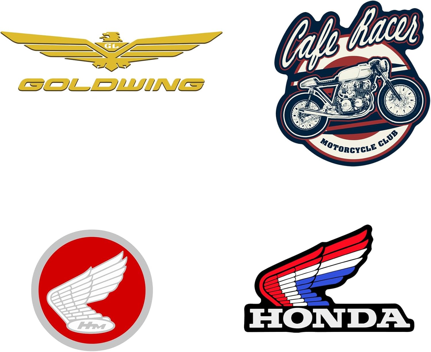Honda Powersports 150ct Vinyl Large Deluxe Stickers Variety Pack – Die Cut Motorcycle Logo & Wing Emblem Decals for Laptop, Water Bottle, Scrapbooking, Tablet, Indoor & Outdoor