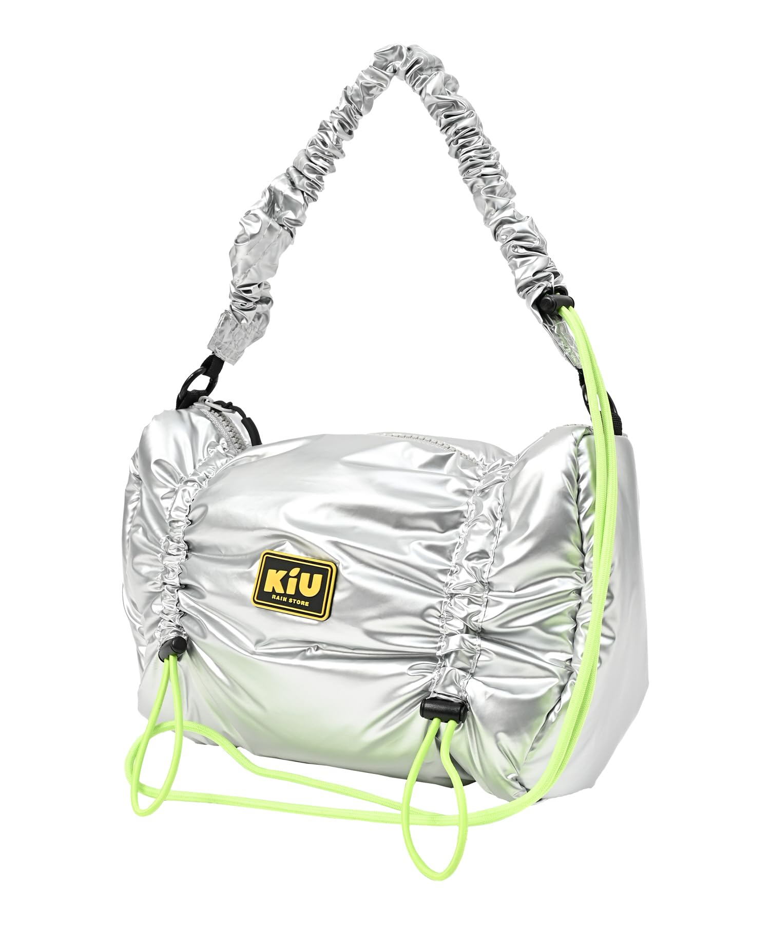 Amazon.co.jp: KiU キウ パフィーギャザーハンドルバッグ PUFFY GATHERED HANDLE BAG 防水 撥水 ハンドバッグ  ギャザー 中綿 ドローコード 長さ調節 シンプル おしゃれ かわいい カジュアル アウトドア 秋冬 シルバー K486-955 : ホーム＆キッチン