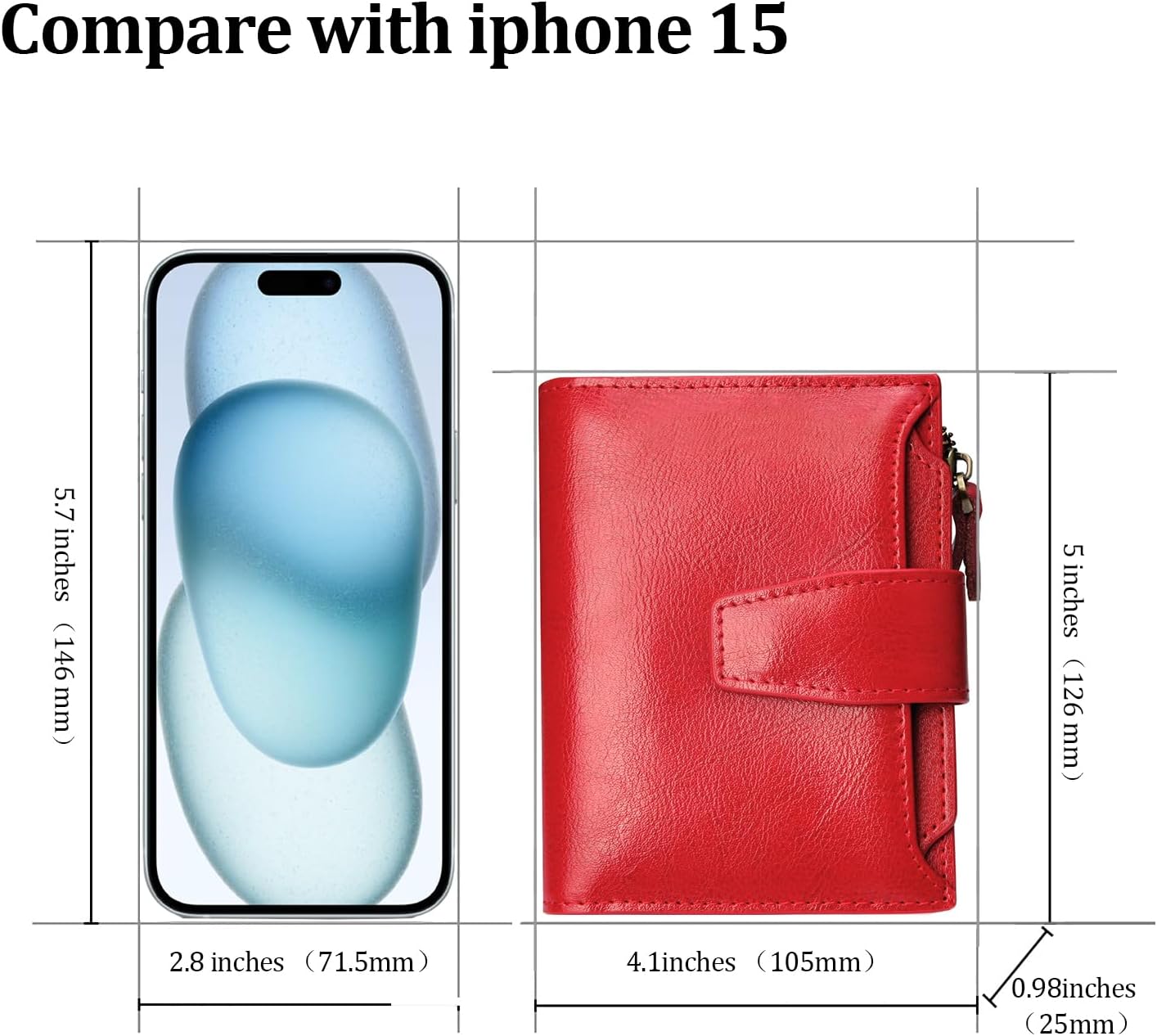 FT FUNTOR Small Wallet for Women Genuine Leather Bifold Compact RFID Blocking Zipper Pocket Ladies Credit Card Slots Purse with ID Window - Image 4