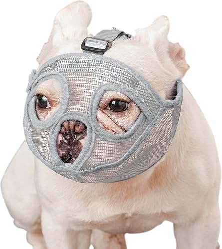 Miniatura 6 de Bozal corto para perro, bozal de bulldog, perro para morder, ladrar, masticar, ajustable (L, negro)