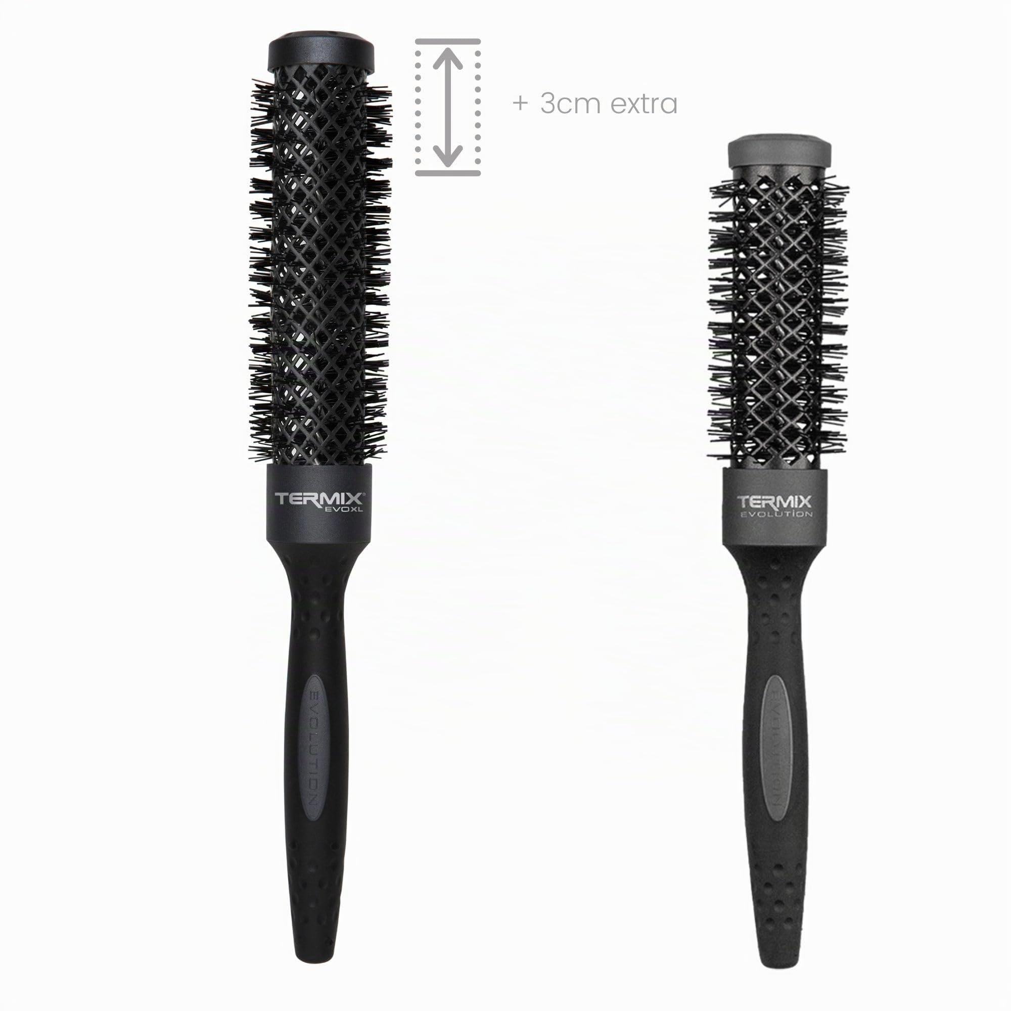 Termix Evolution XL, Cepillos Termix Evolution Largo, Cepillo Pelo, Cepillo Redondo Pelo Profesional, Especial Cabellos Gruesos, Fibras Ionizadas Alto Rendimiento, Cepillo Pelo Antirotura (Pack)
