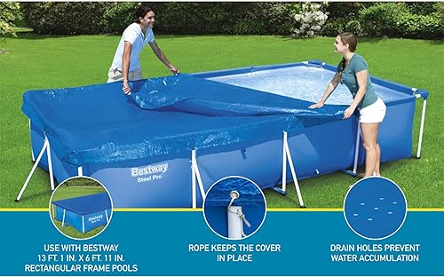 Miniatura 4 de Bestway 58107 Flowclear Pro - Funda rectangular para piscina sobre el suelo piscina no incluida con cuerdas de amarre
