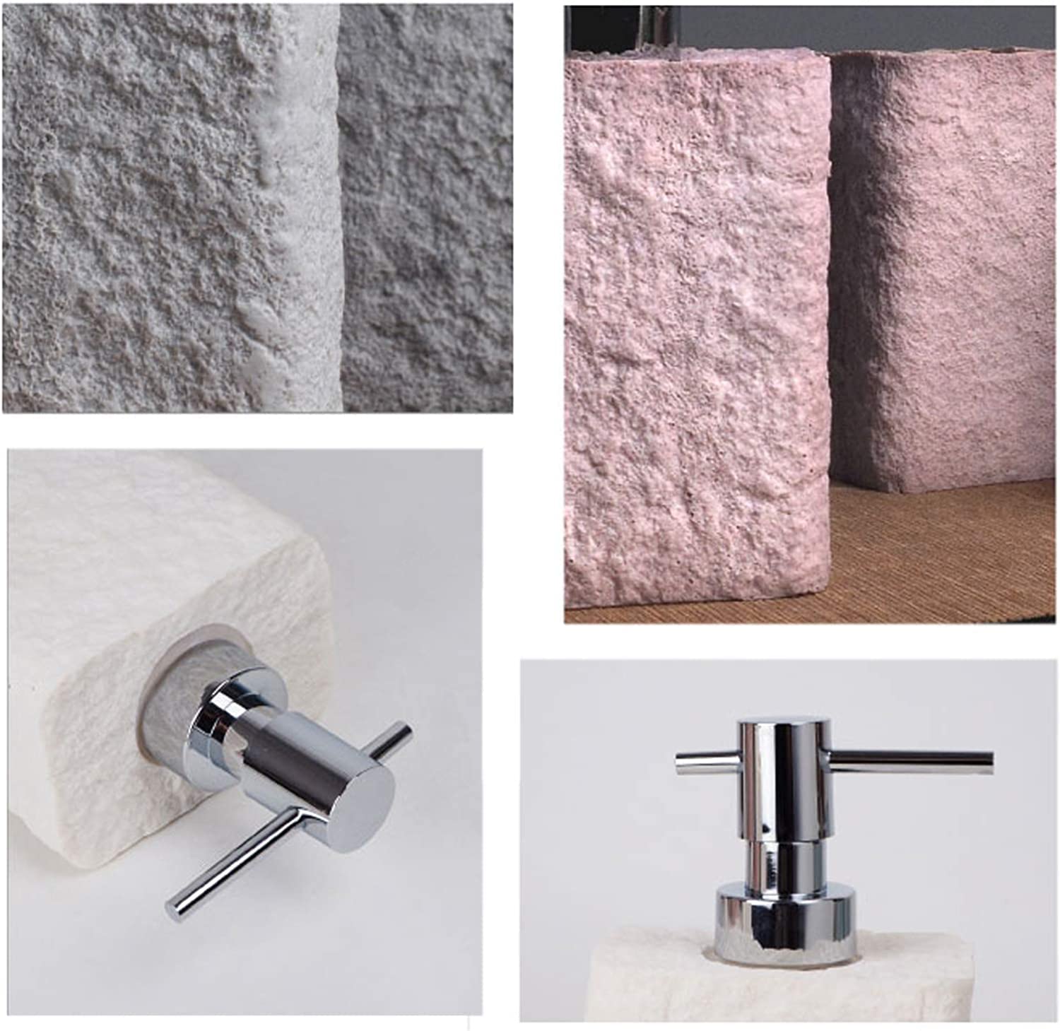 Juego de accesorios baño kit Conjunto De Accesorios De Baño, Tocador De Baño De Piedra Arenisca Y Resina, Decoración De Encimera, Adorno Creativo Para Regalo Conjunto baño set para el baño(Dight Gray,