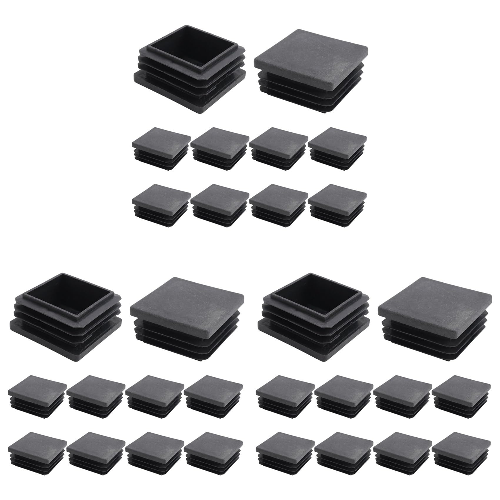Hndhbfgrt 30 Pcs Plastic Square Blanking End Cap Tubing Tube Inserts 38mm x 38mm