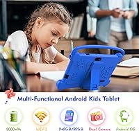 Vista 2 de Tablet infantil de 7 pulgadas 3-9 para niños, 32 GB de ROM para niños pequeños con funda a prueba de golpes, software Android para niños instalado