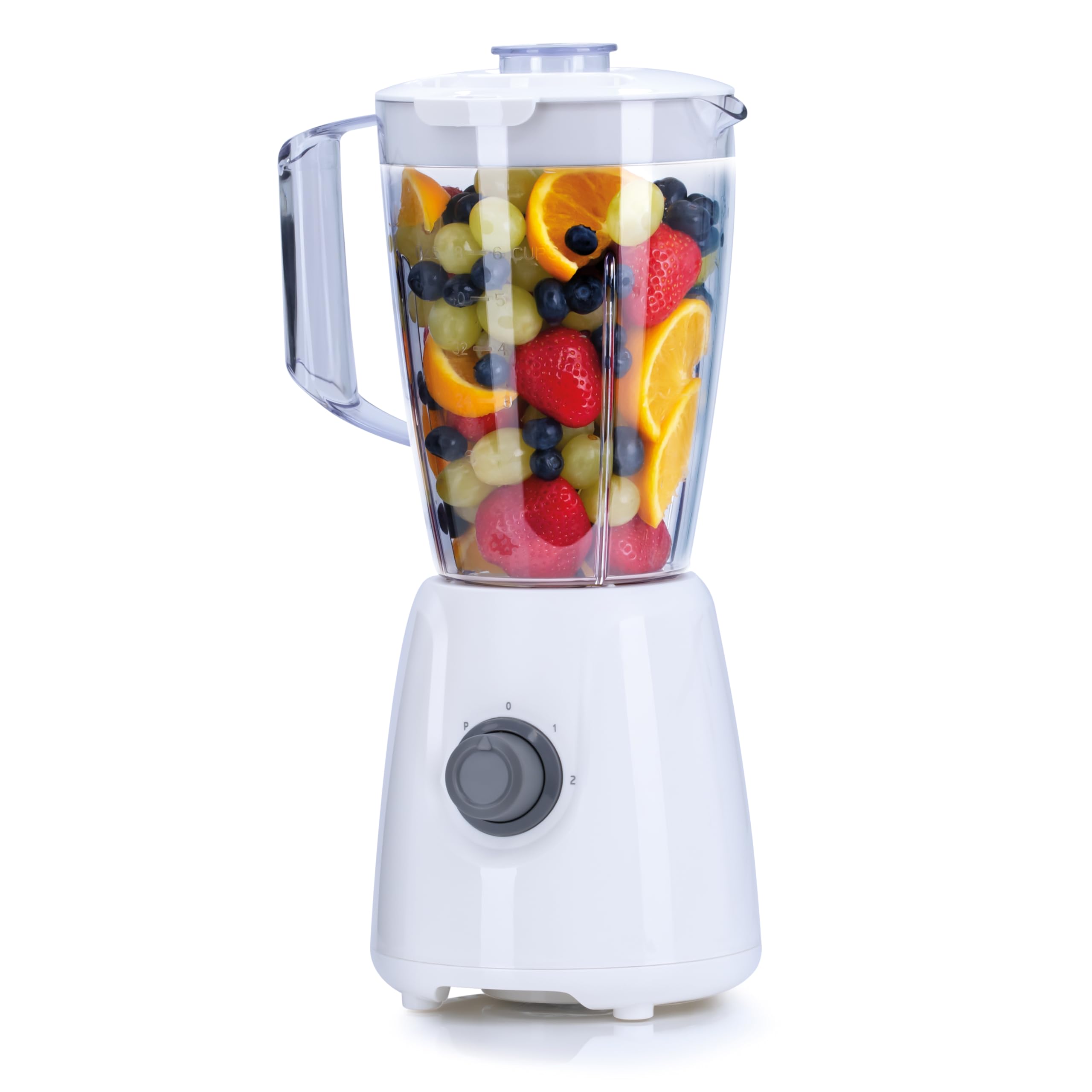 STATUS Tulsa Table Blender, 500W Glass Jug Smoothie Maker with 2 Speed Settings, Pulse and Ice-Crush, Stainless Steel Blades, White (TULSA1PKB4)