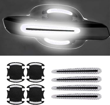 QianBao Car Outer Wrist Door Handle Reflective Stickers Universal Safety Reflective Warning Scratch Resistant Stickers 8PCS