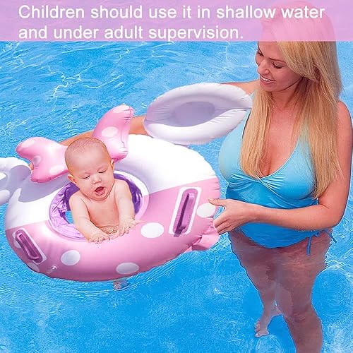 Miniatura 19 de Umbresen Flotador de natación para bebé, anillo de natación inflable lindo flotadores con asiento y asa, flotadores de piscina, juguetes divertidos