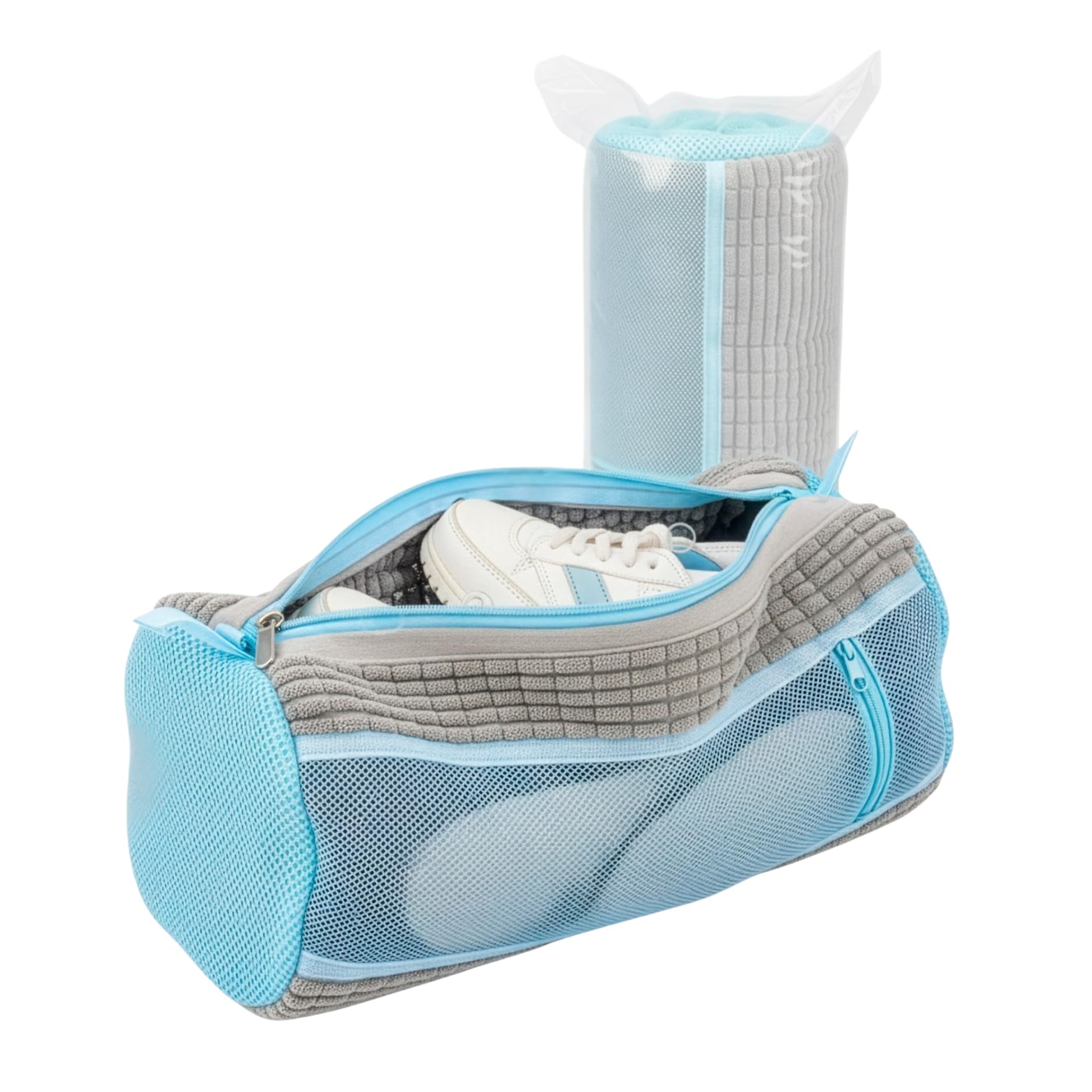 Bolsa Lavadora Zapatillas Premium, 1 Bolsa para Lavar Zapatillas en Lavadora con Chenilla 360°, Reutilizable, Malla Reforzada, Cremallera Oculta, Funda para Lavar Zapatos en Lavadora, Protección Total