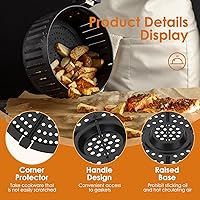 Vista 7 de Sartén de repuesto para freidora de aire para tablero, freidora de aire de 2 cuartos, sartén antiadherente para cocinar en interiores, versátil