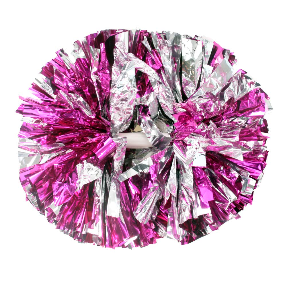 Hooshing 2/6/12PCS Cheerleading Pom Poms with Baton Handle for Team Spirit Sports Dance Cheering Kids Adults