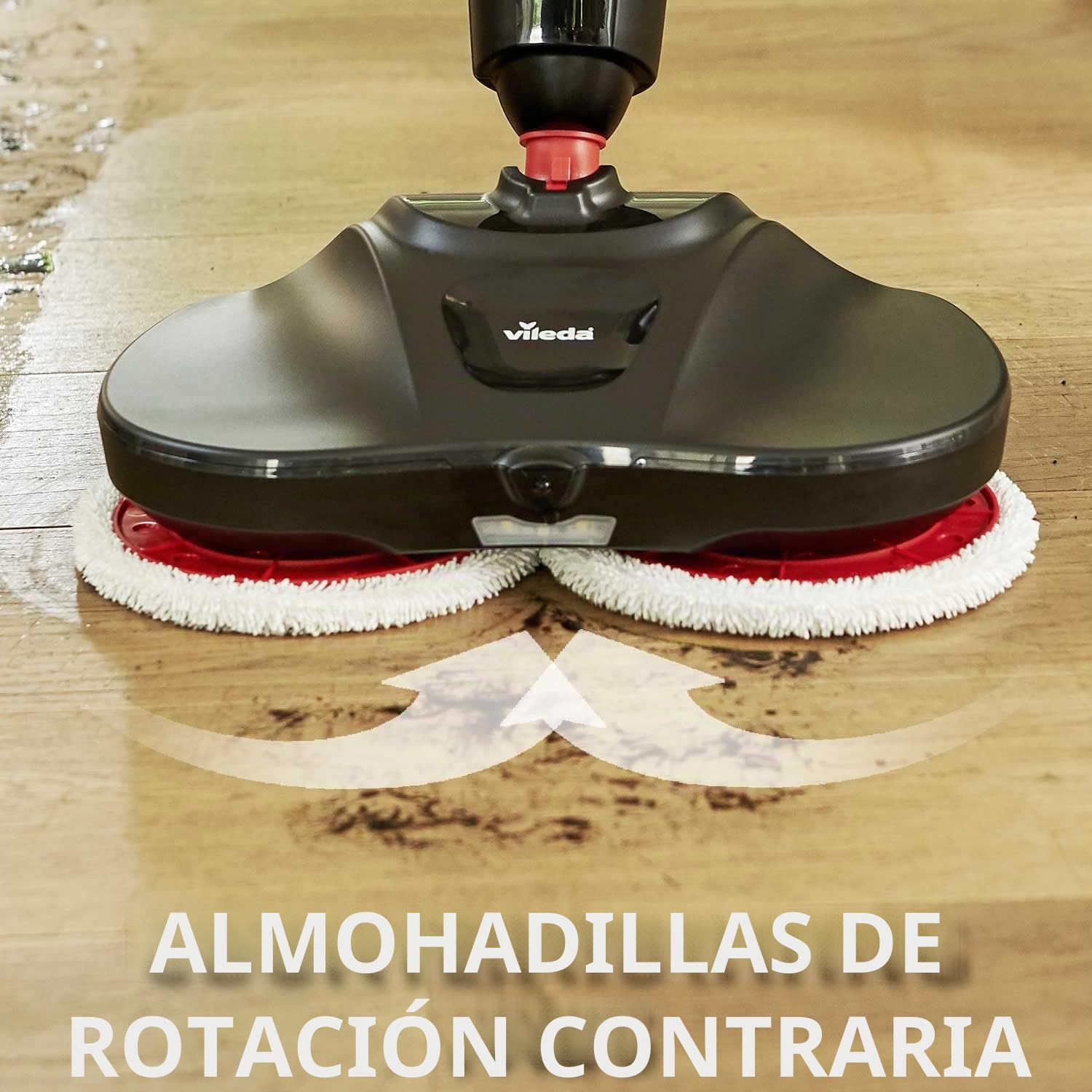 Vileda Looper Recambio- Recambio para fregona eléctrica con Spray - fregona eléctrica inalámbrica para una Limpieza sin Esfuerzo -óptimo para Limpiar en Las Esquinas- Elimina Las bacterias