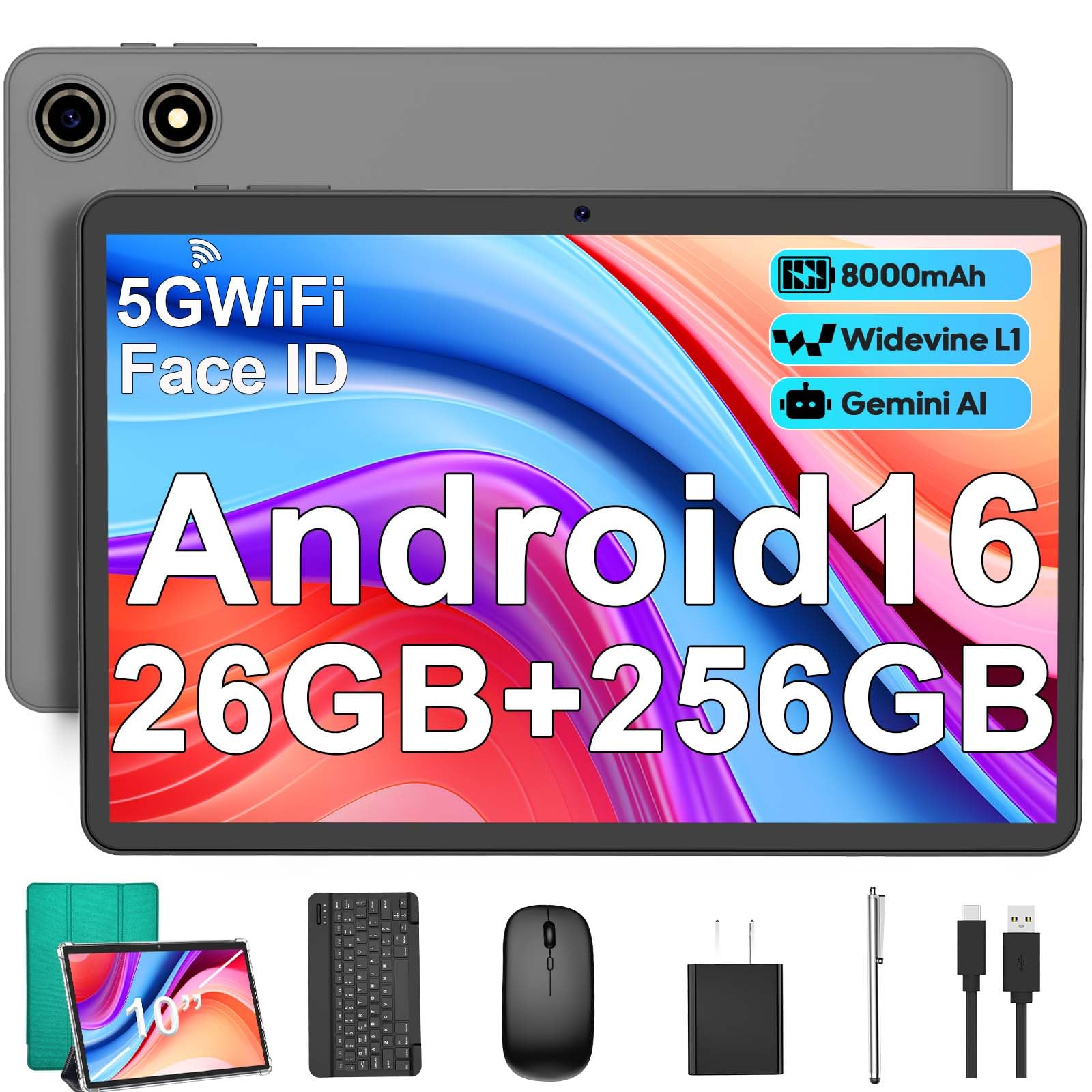 Android16 タブレット 10.5インチ 64GB GeminiAI搭載 Amazon.com: 2026 Android Tablet with Keyboard, Upgraded Android 16