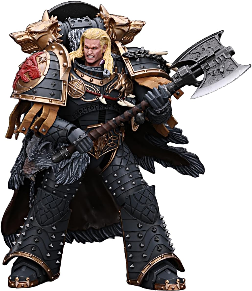 JOYTOY Warhammer 40k Space Wolves 1/18 Action Figure Space Wolves Leman Russ Primarch of The VIth Legion 7inch Collectible Figurine Gifts,Toys for Kids 15+ and Adults