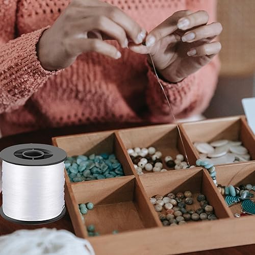 Miniatura 6 de Línea de pesca de 656.2 ft, línea de pesca de nailon transparente de 0.031 in, 57 libras para pesca, colgar, manualidades