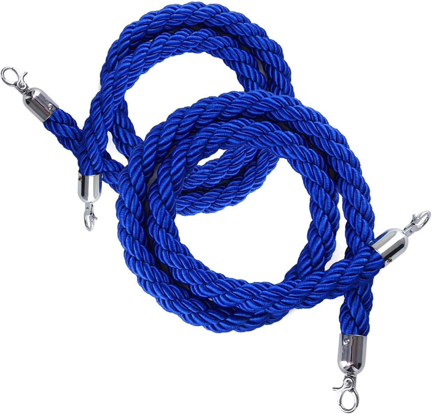 Amazon.com: Movie Theaters/Party Event Blue Twisted Stanchion Hemp Rope ...