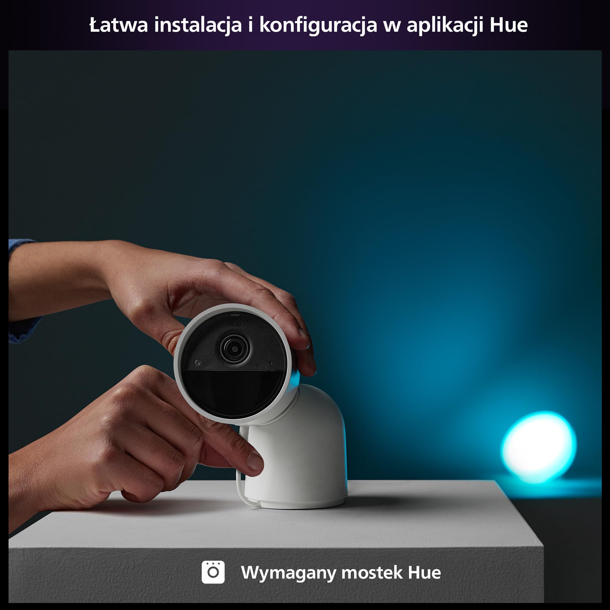 Philips Hue Raven Kamera przewodowa z podstawką na biurko biała