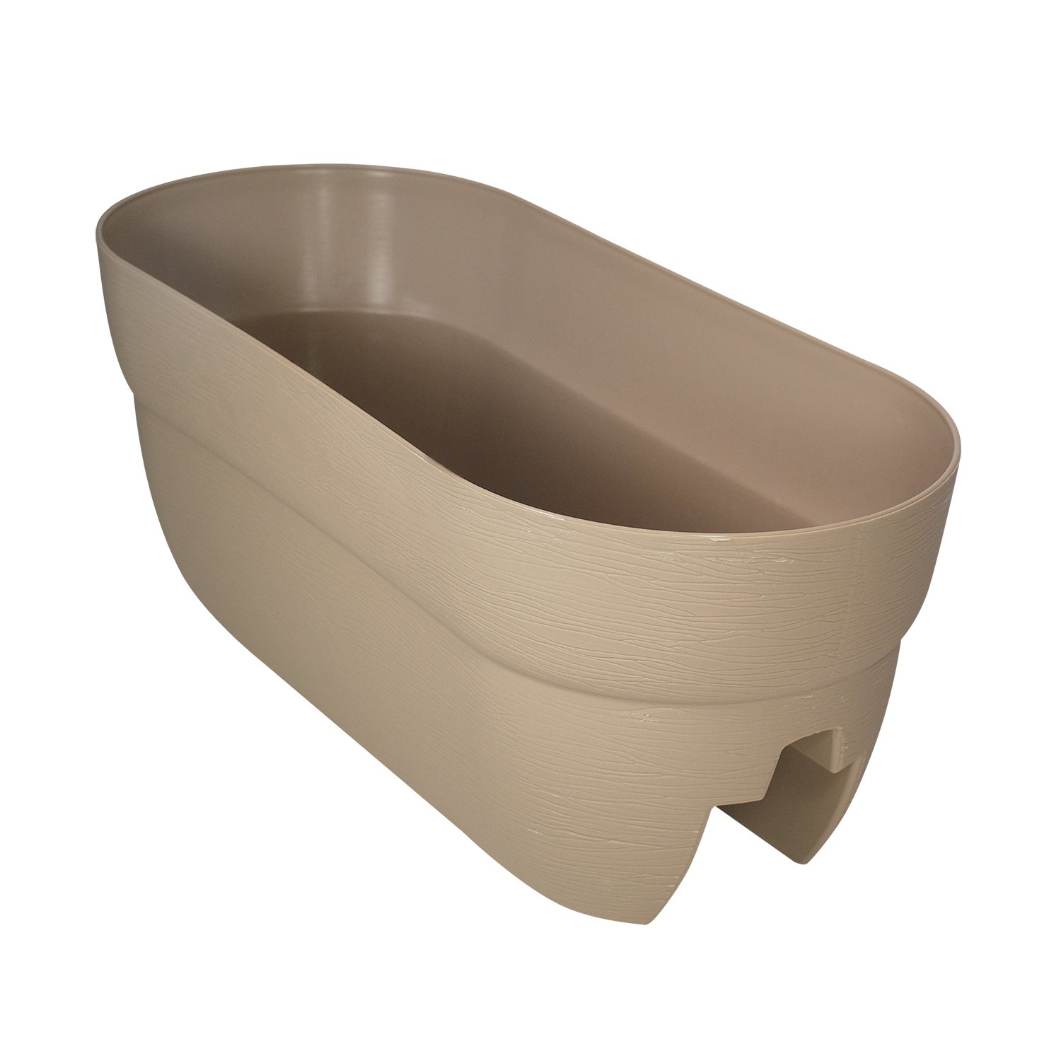 EMSCO Group Bloomers Railing Planter with Drainage Holes – 24" Weatherproof Resin Planter – Sand