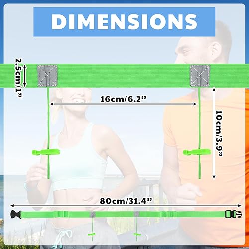 Vista 11 de JOVITEC Cinturón de número de carrera de 2 piezas con 6 bucles de gel para correr, ciclismo, triatlón, maratón