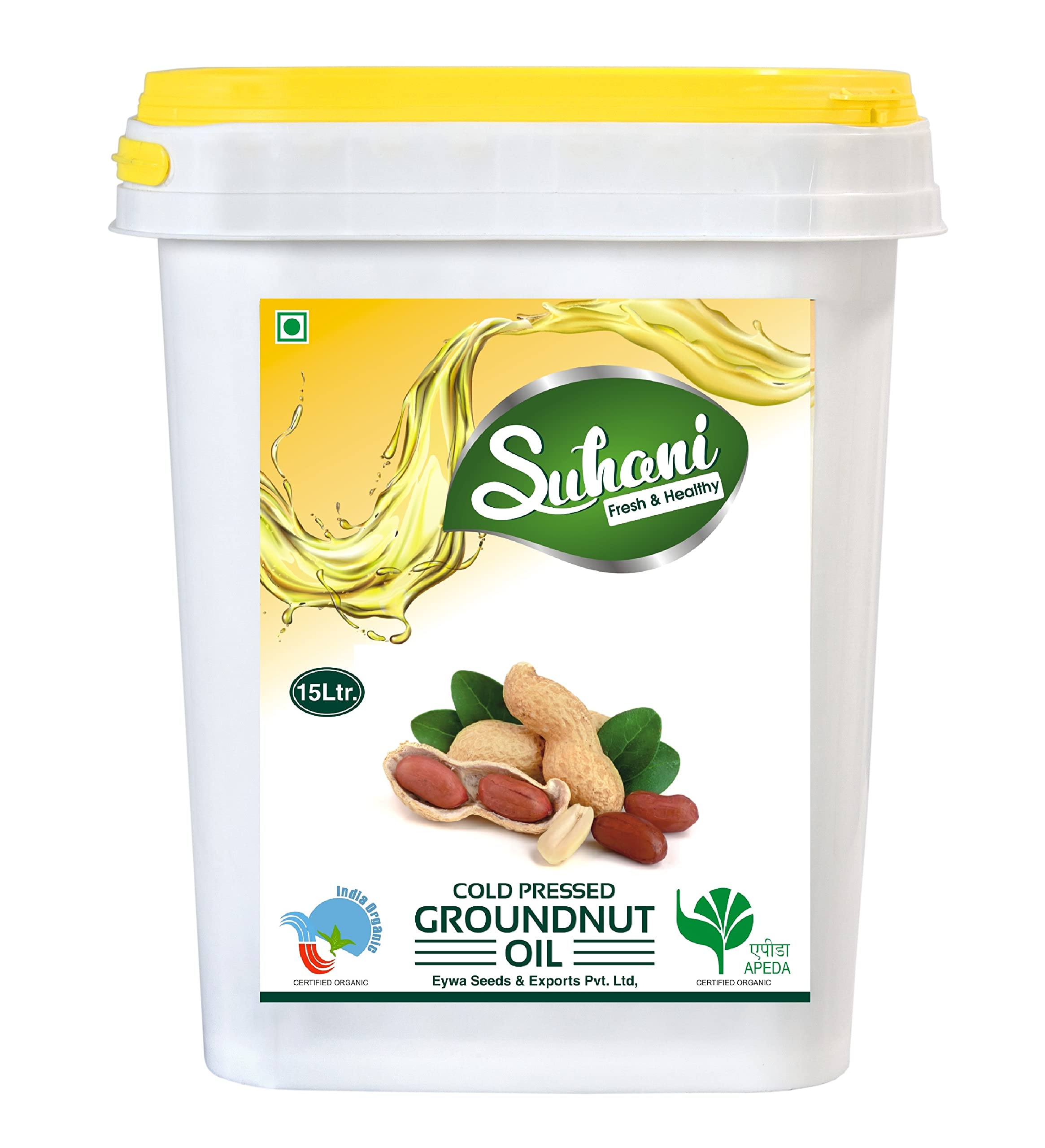 Organic Groundnut Oil Peanut Oil (15 Liter) Cold Pressed/Wood Pressed Oil | Mumfali Kachi Ghani Ka Tel Seeds by EYWA (Suhani) (B09PLBM78Q) Amazon Price History, Amazon Price Tracker
