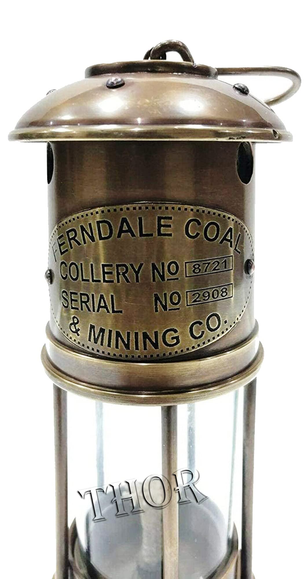 Antique Style Nautical Brass Miner Ship Lantern Oil Lamp Vintage Maritime Decor 6