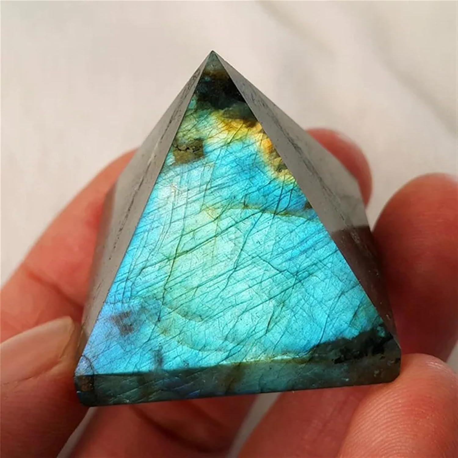 AtkitS Beautiful Natural Labradorite Crystal Pyramid Healing