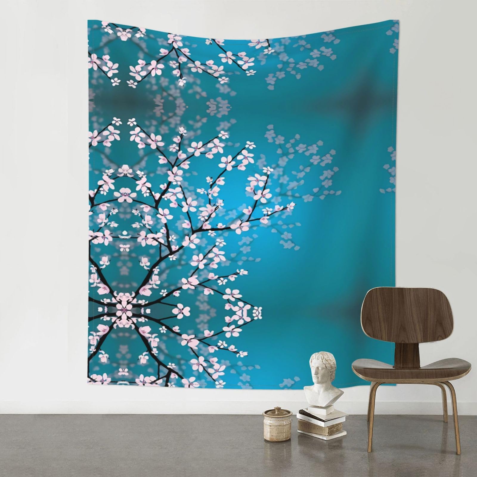 YYHHAOFA Cherry Blossom Prints 60x51in Wall Tapestry – Durable Polyester Throw for Dorm, Beach, & Home Decor