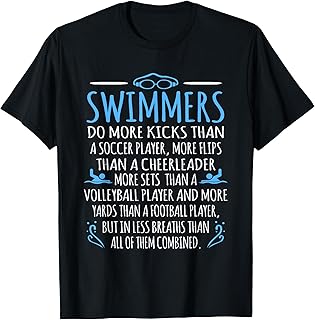 Swimmers Facts Funny Swimming Swim Coach Men Women Graphic T-Shirt