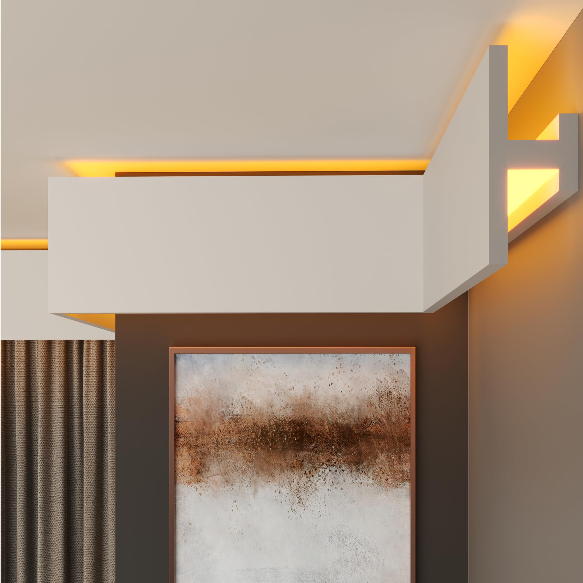 FAST DECOR XPS Ceiling Cornice Coving – Extruded Polystyrene Moulding Trim, Lightweight Decorative Coving for Ceilings, LED Coving, LED Cornice, LED Lighting Coving (CLL17, 6M (3 Length))