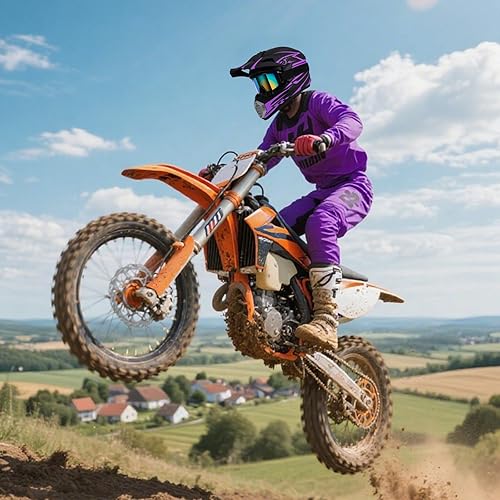 Miniatura 7 de TIANDU Casco ATV juvenil, casco de motocross para niños, casco unisex con guantes, gafas, protector facial, juego de 4 piezas, buen regalo para