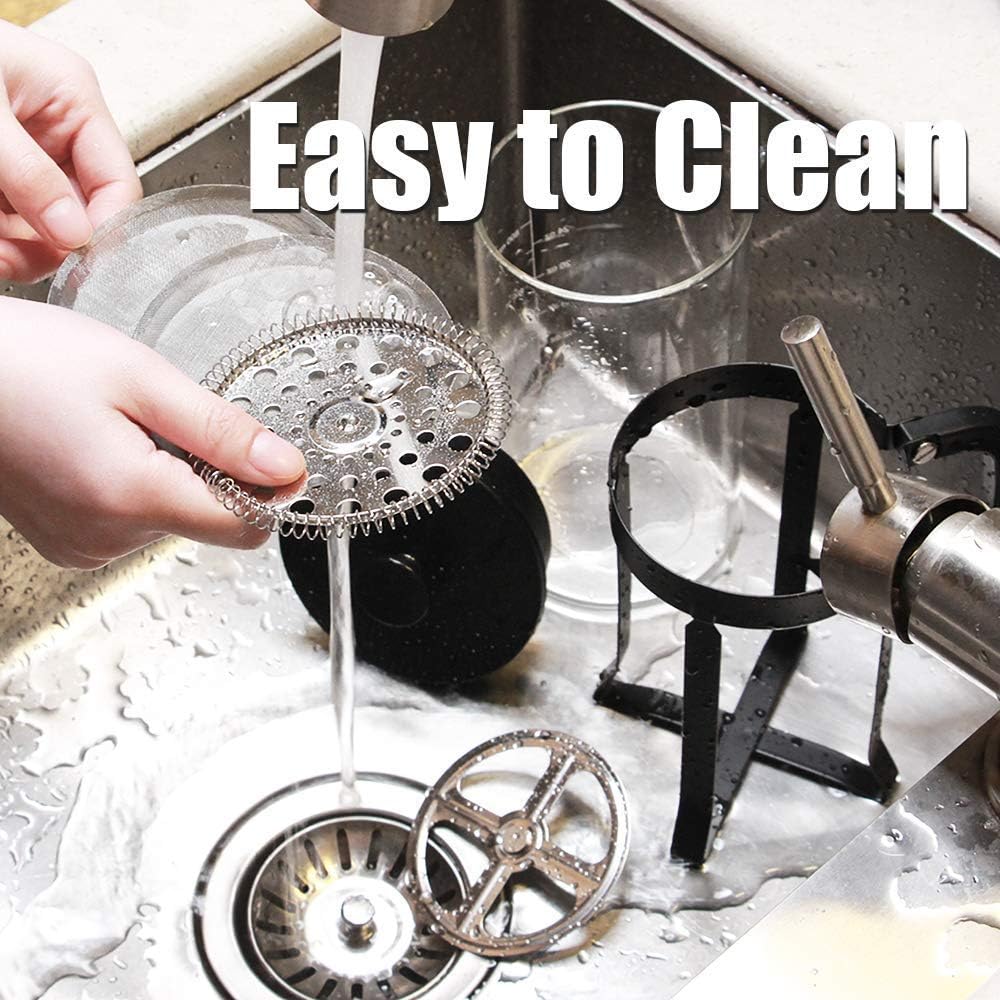 French Press High-Grade Stainless-Steel Single Cup or 32 Ounce Multi-Cup Coffee Maker