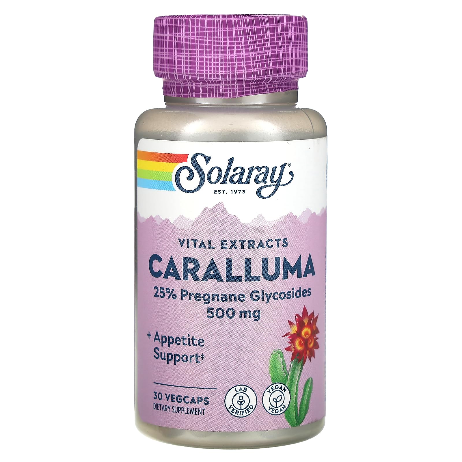 SOLARAY Ayurvedic Herbs Caralluma Fimbriata,500mg,30 Vegetarian Capsules