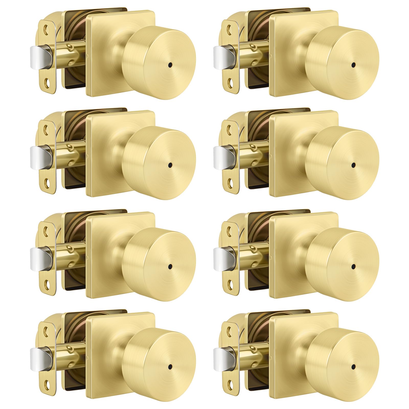 Black Door Knobs with Lock - 10 Pack -9