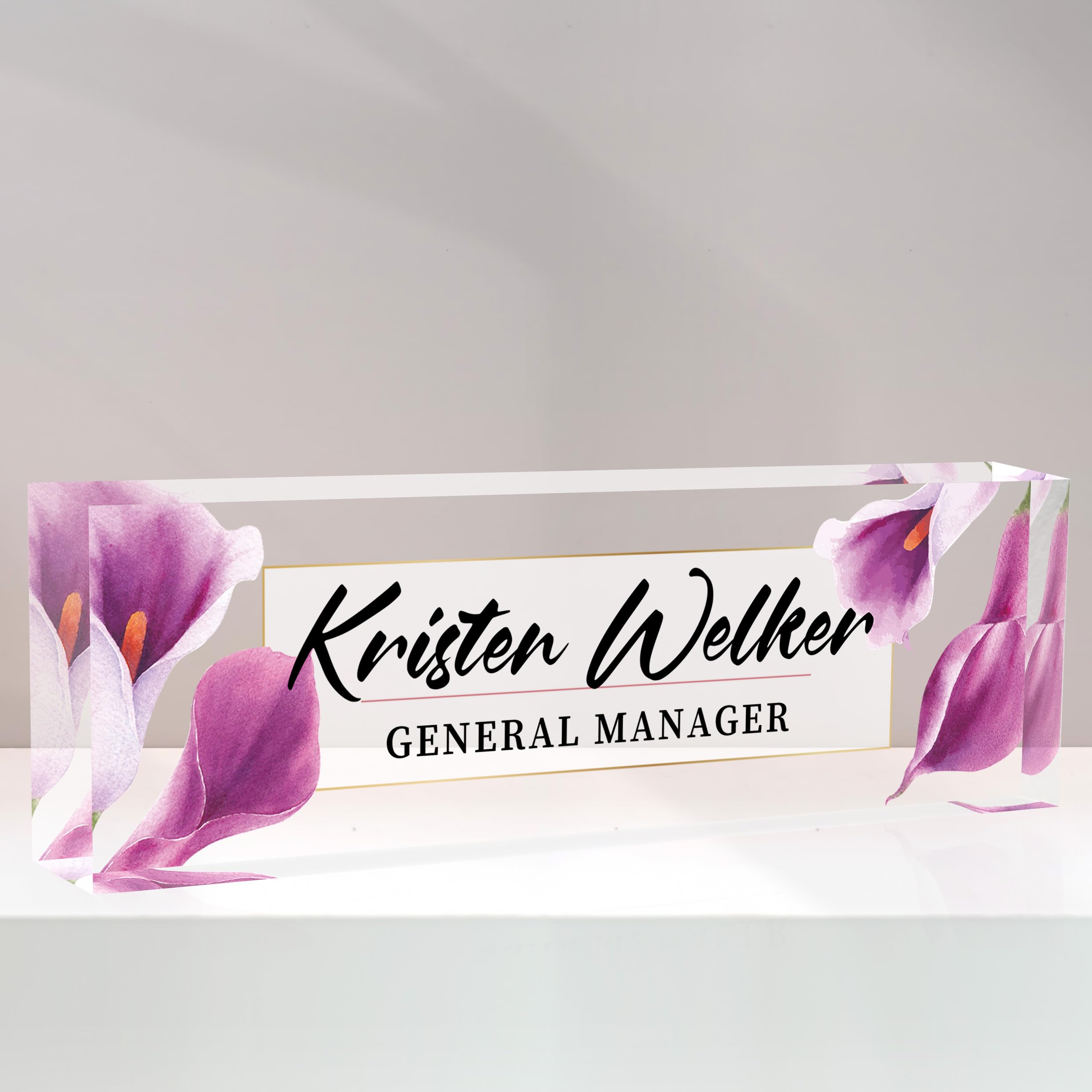 Personalized Name Plate for Desk Custom Acrylic Desk Name Plate Custom Employee Appreciation Gifts Office Gifts for Women, Men, Boss, Coworkers,