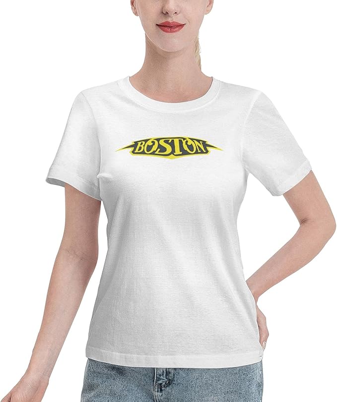 Boston Rock Band TShirts Women's T Shirts Crew Neck