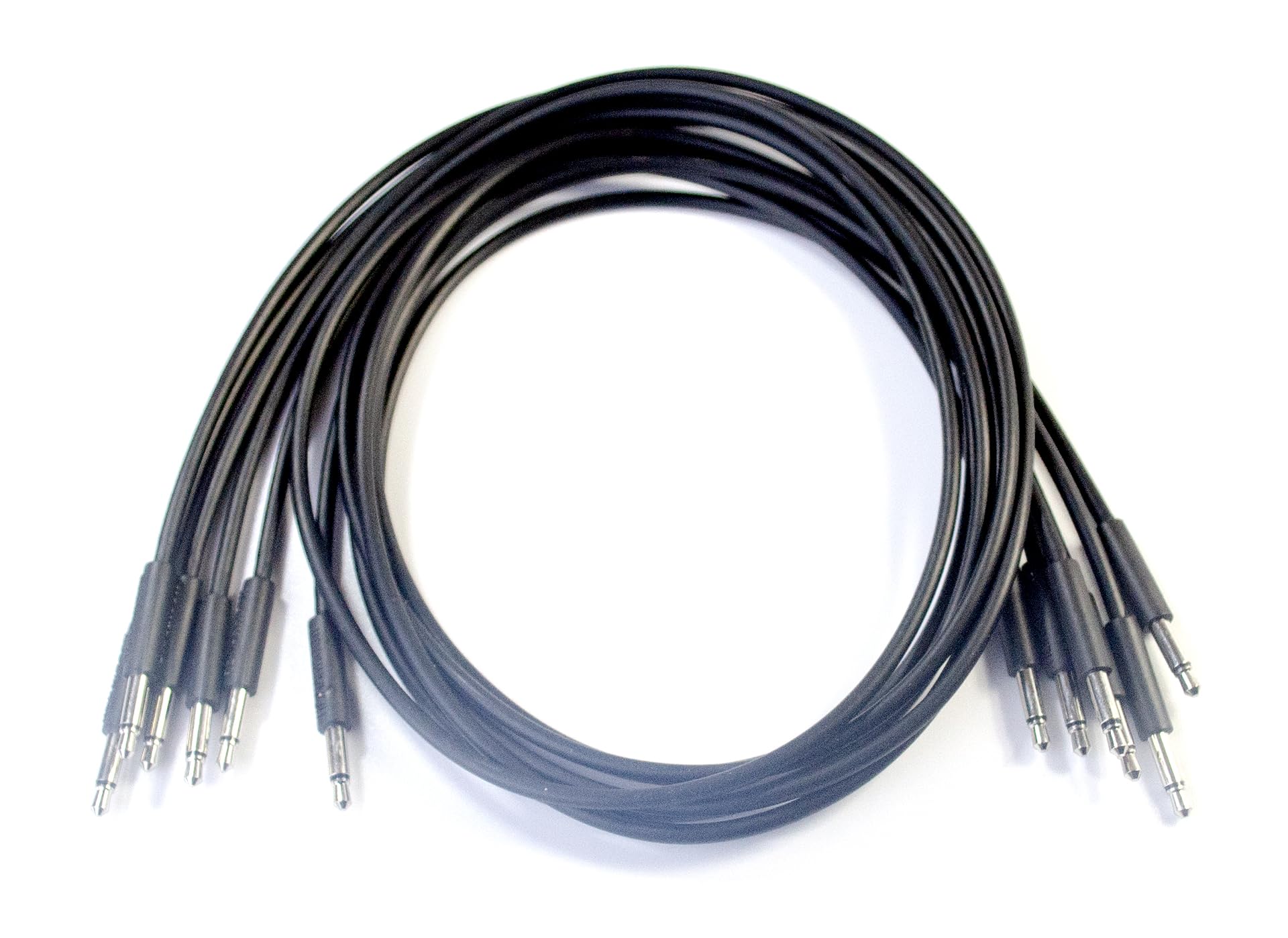 Heinakroon Slimline - Cables de conexión CV negros de 1/8 pulgadas, (no para guitarra), cables de conexión modulares Eurorack, paquete de 6 (23.6 pulgadas)