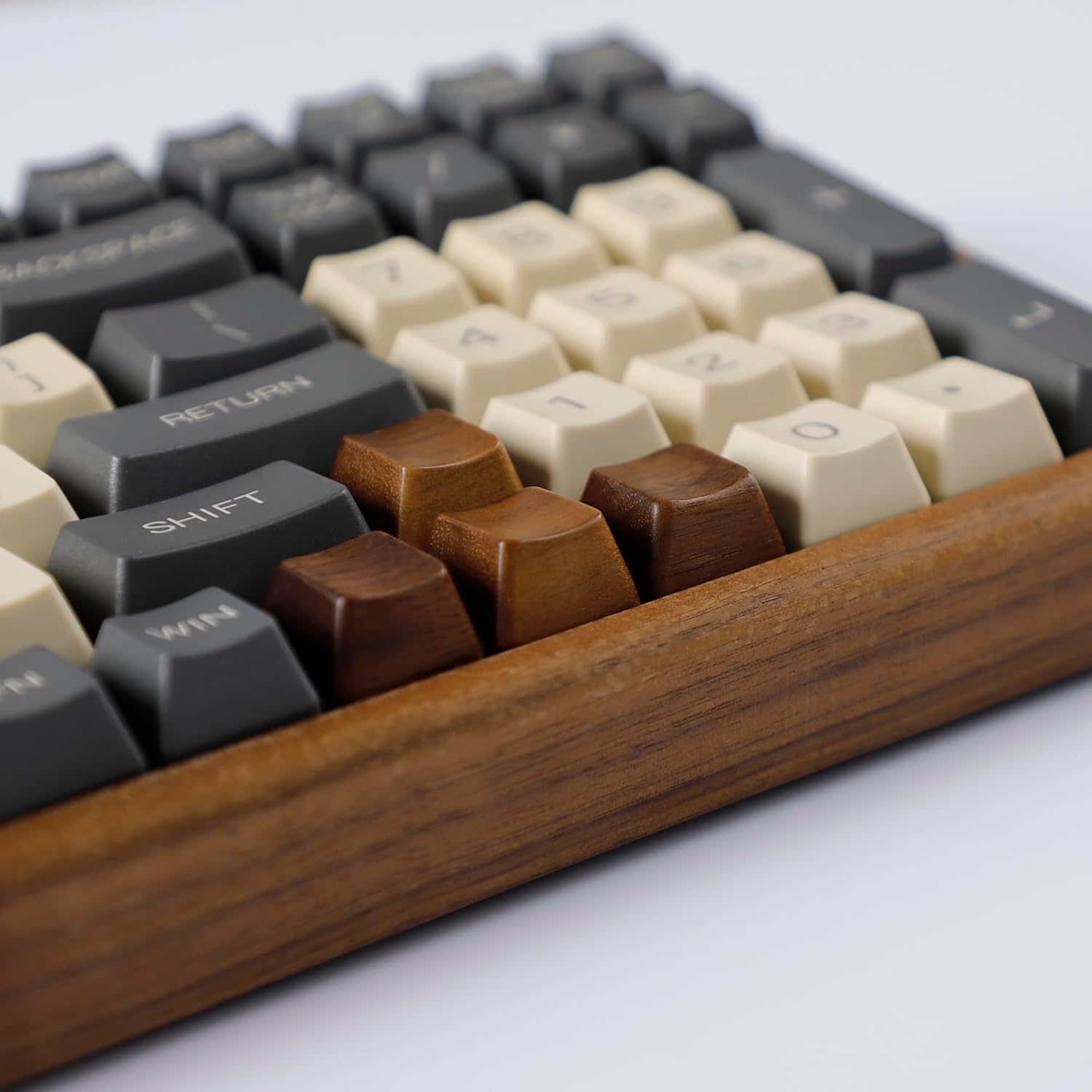 YMDK Wooden Keycap Solid Walnut Wood Keycap Novelty Keycaps Spacebar Esc Arrow Keys OEM Profile for Cherry MX Mechanical Keyboard (Arrow 4 Keys R1)
