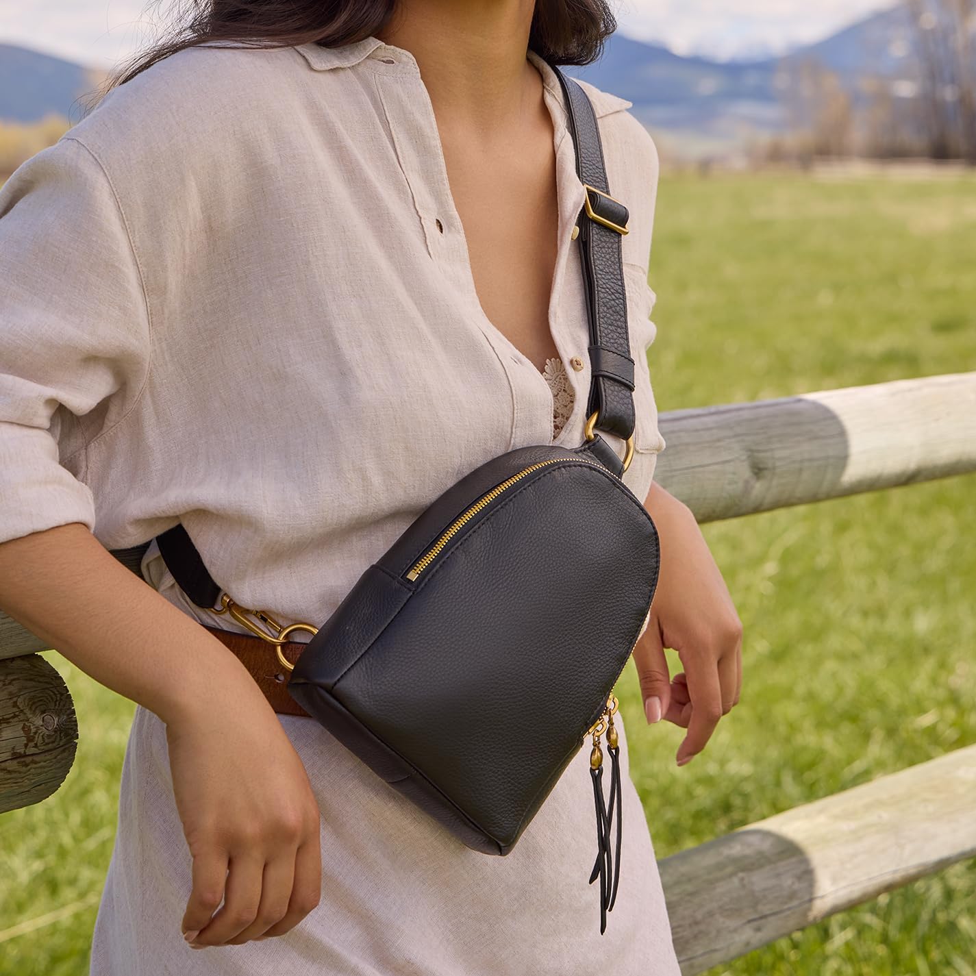 HOBO Fern Leather Hands-Free Sling Bag with Adjustable Strap, Fashionable Style, Room for Wallets and Essentials | Leather, Convertible, to Crossbody - Image 11