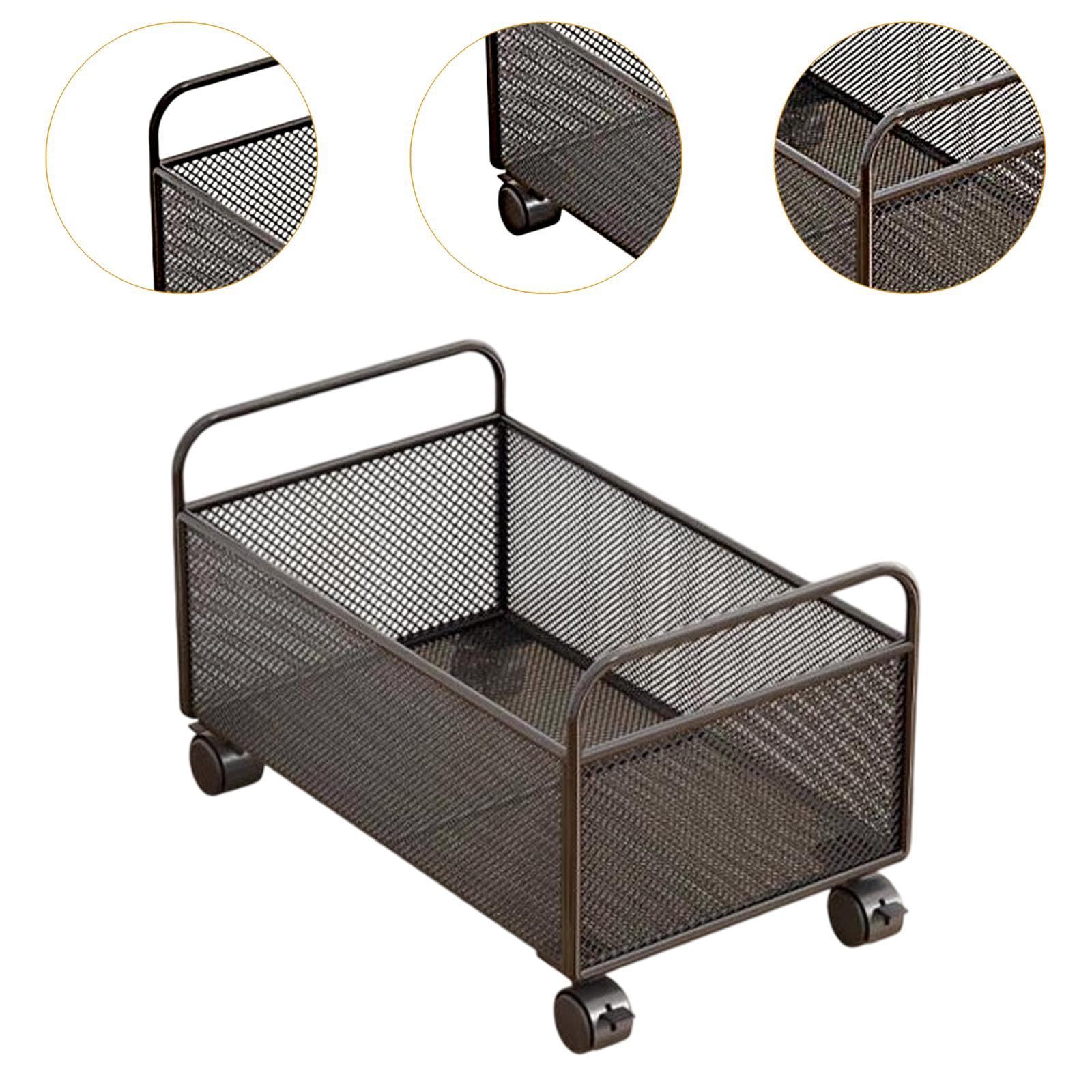 Carro Archivador con Ruedas, Organizador Rodante con Ruedas, Organizador de Archivos Colgante de Malla, para Oficina, 38x30x30cm