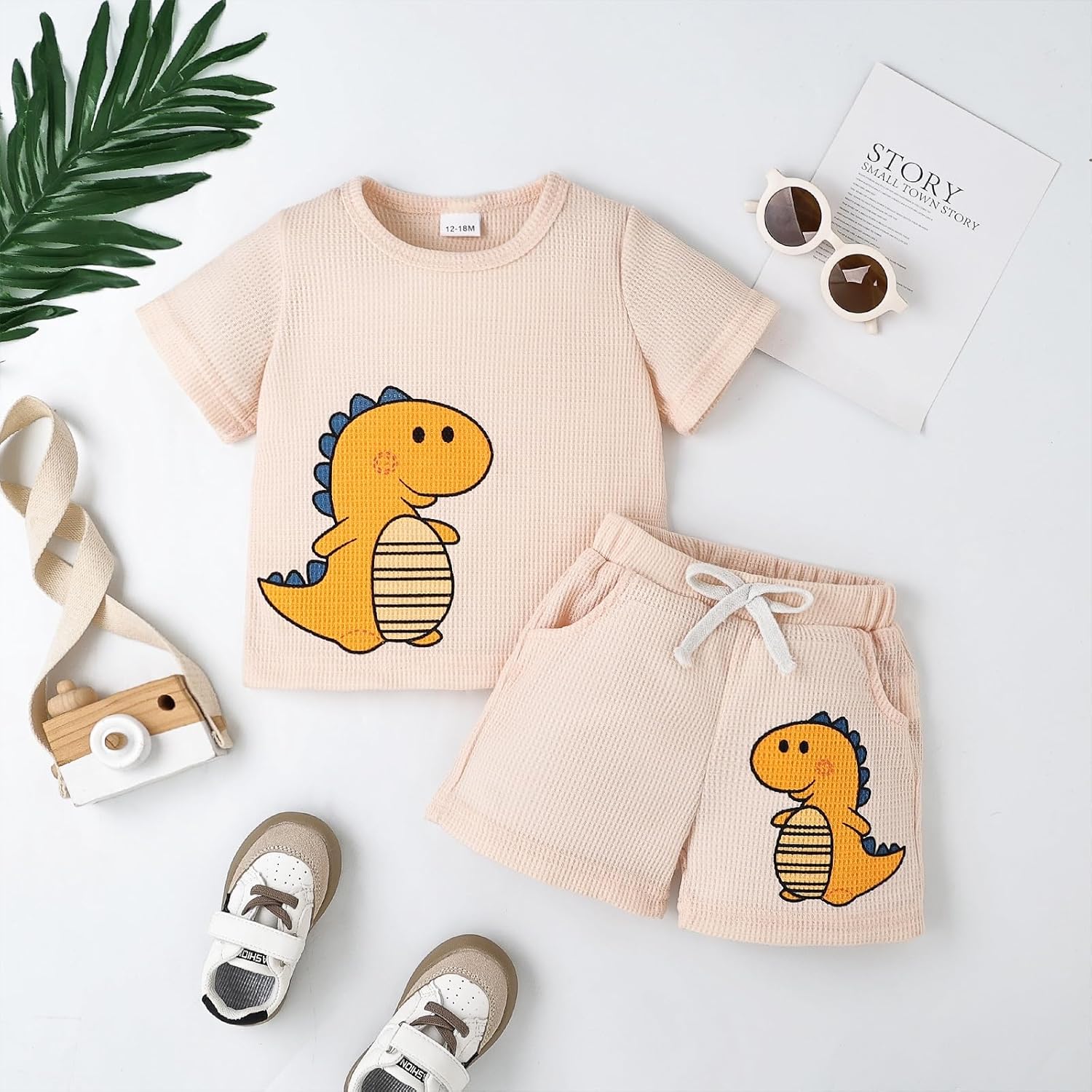 Baby Boy Clothes Toddler Summer Outfits Cute Dinosaur T-Shirt Tops + Casual Pocket Shorts Set 12 Months-4 Years Old - Image 2
