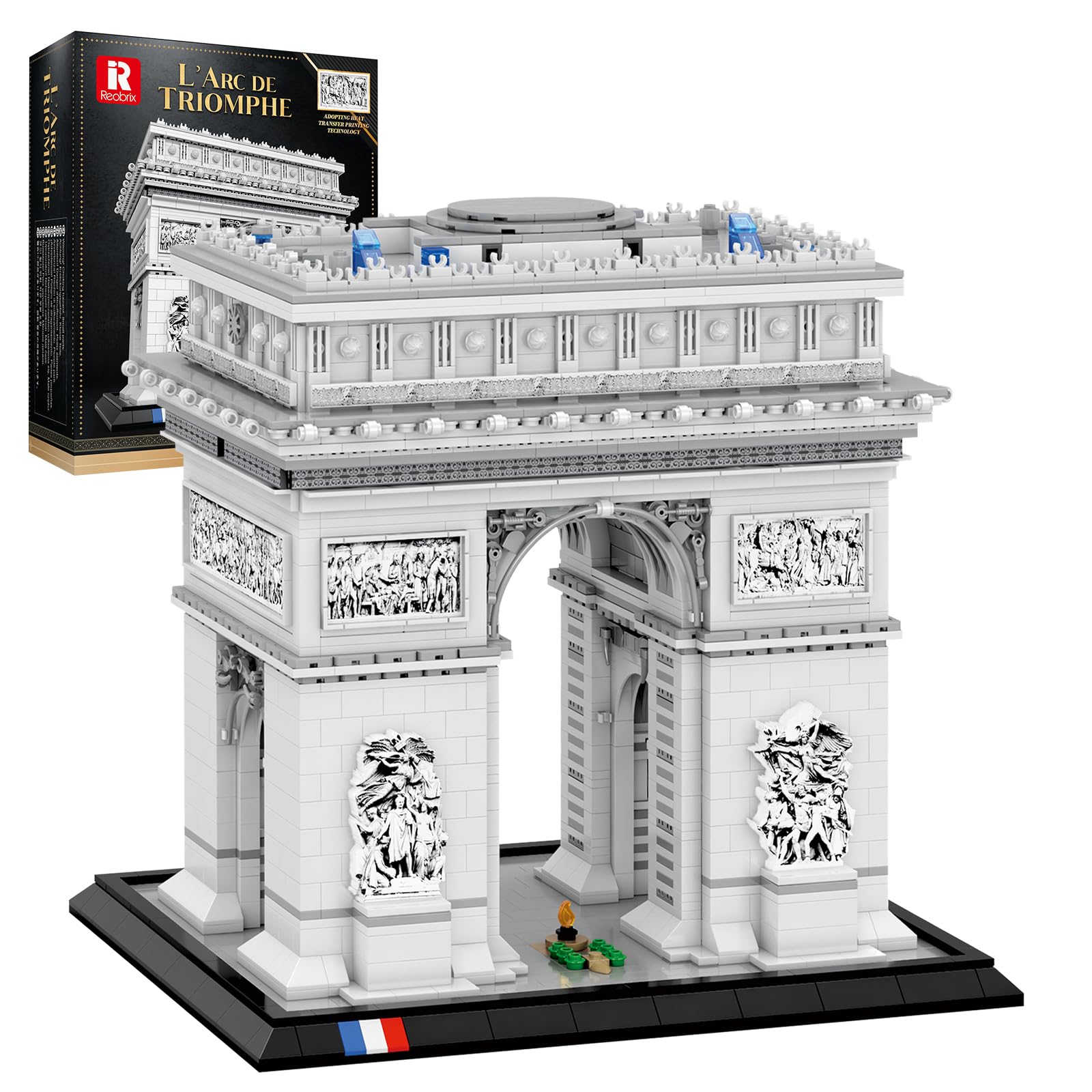 Reobrix 66024 Arc de Triomphe Building Blocks Set, Paris Architecture Model Building Kit, Famous Landmark Street View Building Toy for Adults, Office Home Décor Compatible with Lego, 3395 PCS