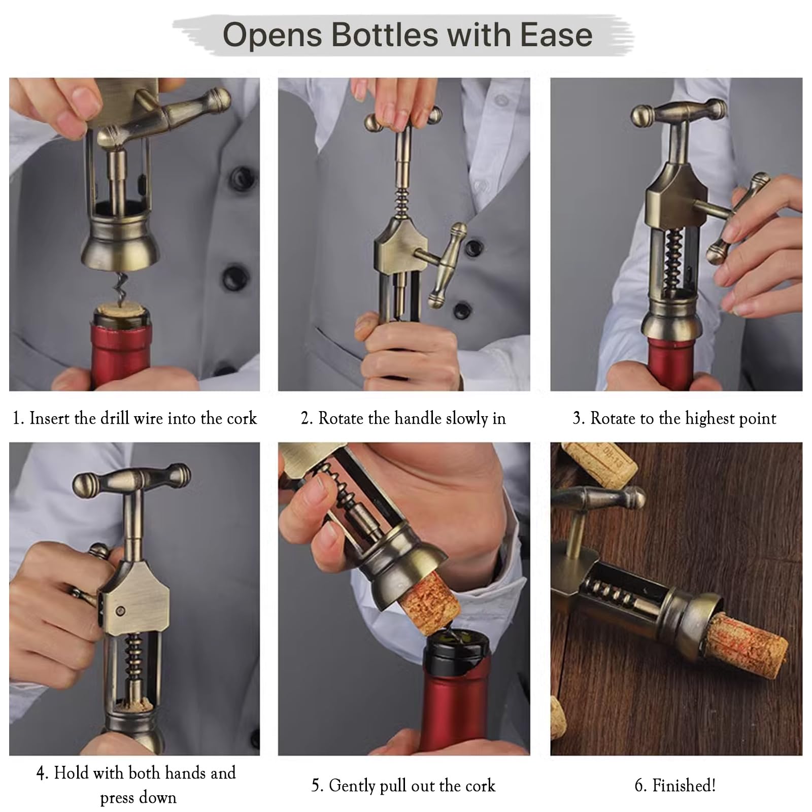 Korkenzieher,Weinflaschenöffner,Korkenzieheraus Zinklegierung,Weinöffner 19 * 7.5 * 6cm,Hebelkorkenzieher Wein,flaschenöffner Wein,Corkscrew Geeignet für Partys,Bars,Restaurants