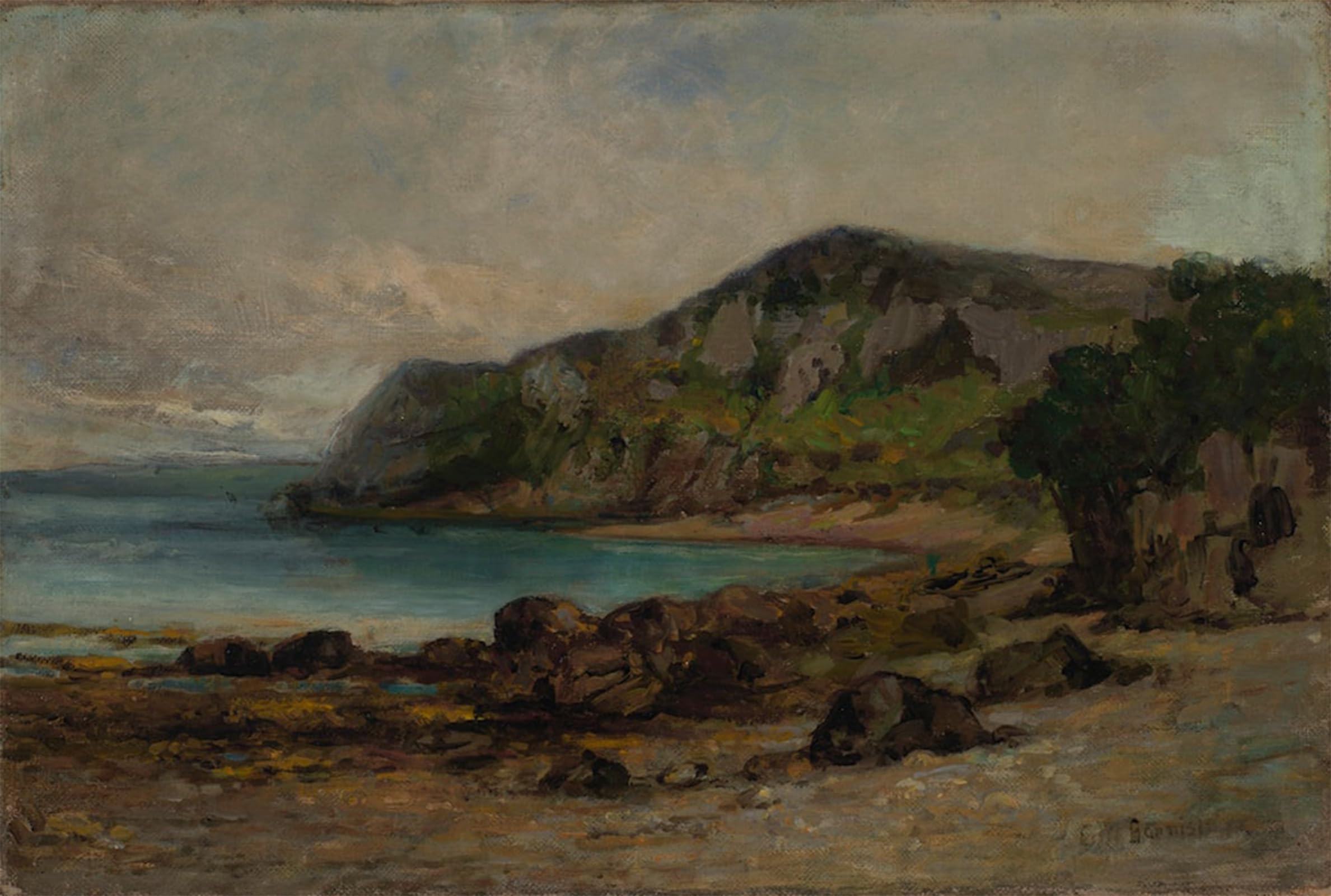 SERENDIPITP Vintage Wall Art Canvas Nordic Poster Canvas Print Picture Rocks At Newport by Edward Mitchell Bannister Wall Art Poster for Home Decor 60x90cm