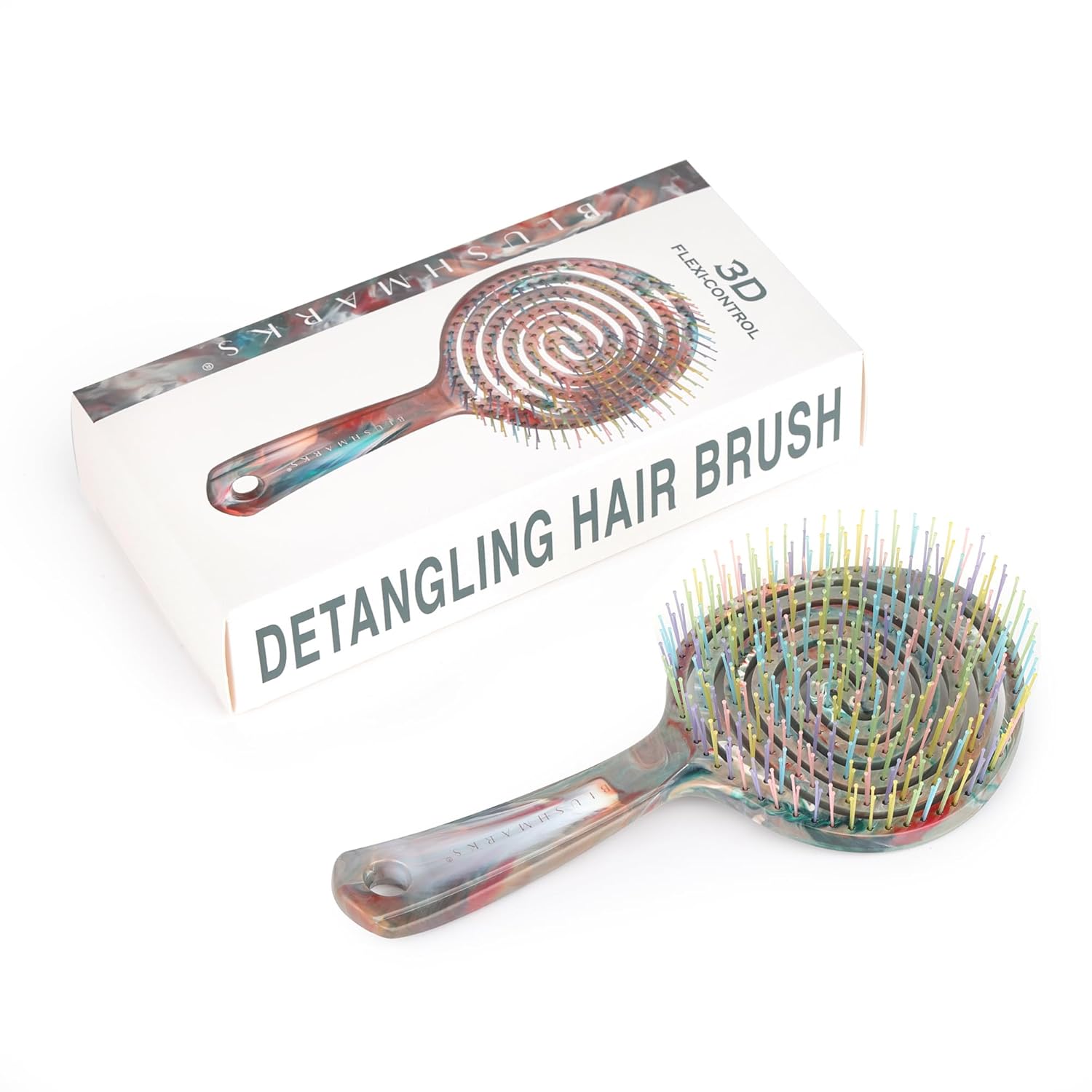 BLUSHMARKS Detangling Wet Hair Brush for Thin or Straight Hair, Vented Detangler Hairbrush with Double-Layered Ultra and Soft-Nylon Bristles for Wet or Dry Hair, Gift for Women Girls Kids - Image 8