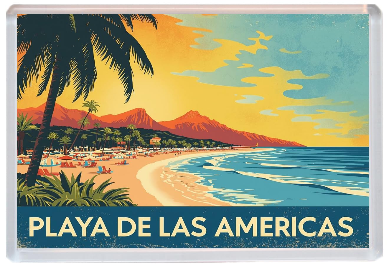 Baked Bean Store Multicolor Playa Del Las Americas - Tenerife - Jumbo Artistic Fridge Magnet 96 X 67Mm Bbsfhm3390